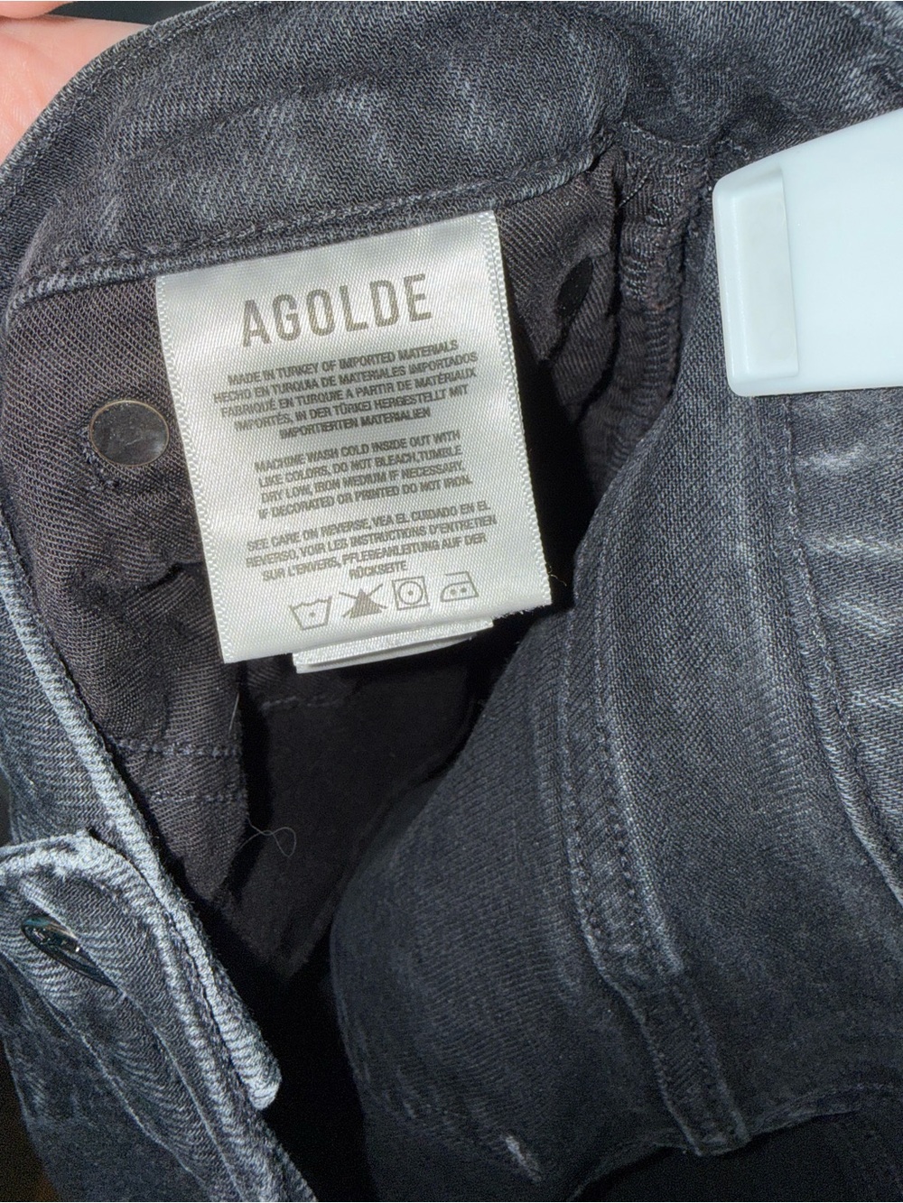 AGOLDE Riley High Rise Straight Jeans 28 Faded Black Grey - Picture 6 of 11